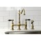 Kingston Brass KS1273PKLBS Duchess Bridge Kitchen Faucet W/Brass Sprayer, Brass KS1273PKLBS - alternate 6
